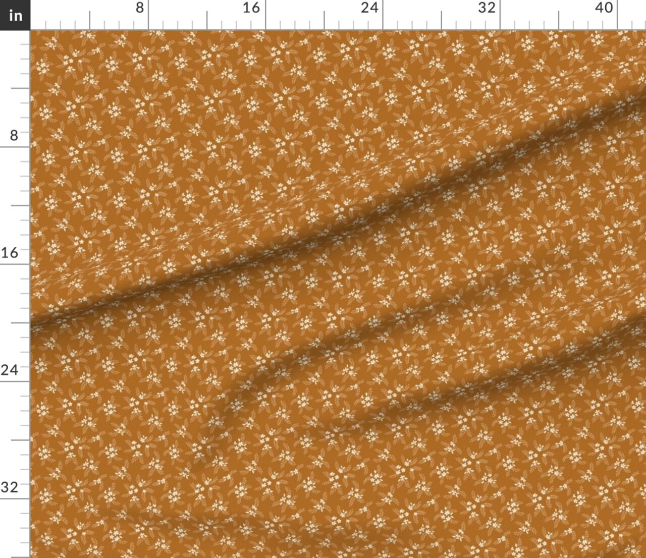 Autumnal Floral Rustic Cottagecore Botanical Dainty Floral Bohemian Boho Floral Nature Warm Floral Autumn Fall Leaves Copper Orange Prairie Custom Printed Fabric by Spoonflower Various Fabrics by the Yard or Fat Quarter